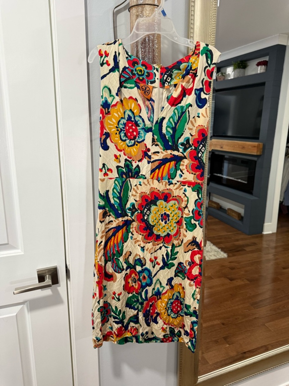 Tory Burch Multicolor Floral Print Dress in Red, Blue, Green
